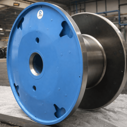 Blue steel cable reels, 820 mm flange