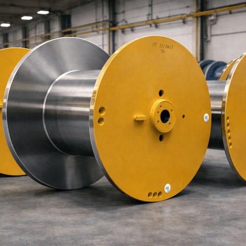 Yellow wire drawing reels changeable bushings